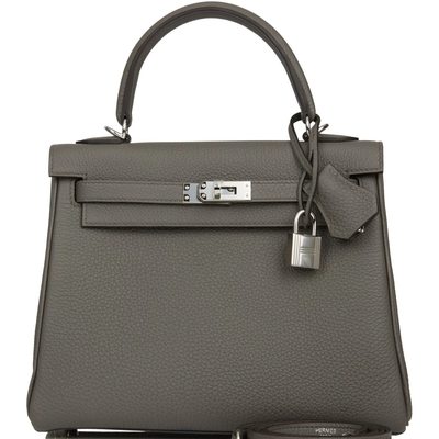 Hermès Kelly Retourne 25 Etain Togo PHW