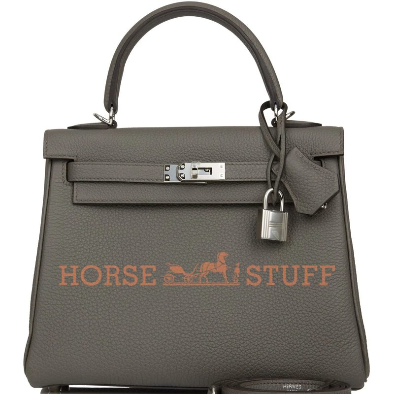 Hermès Kelly Retourne 25 Etain Togo PHW