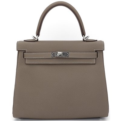 Hermès Kelly Retourne 25 Etoupe Togo PHW