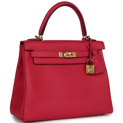 Hermès Kelly Retourne 25 Framboise Togo GHW
