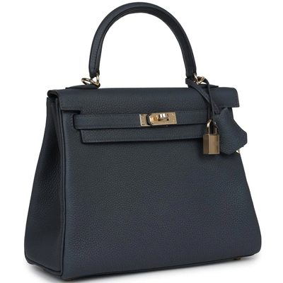 Hermès Kelly Retourne 25 Gris Misty Togo Permabrass HW