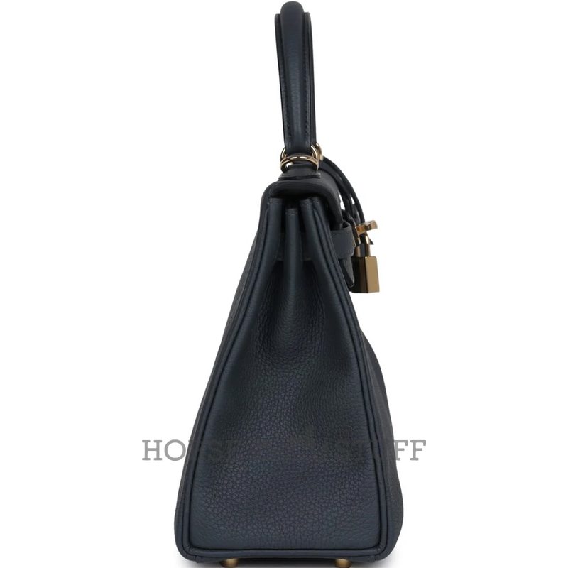 Hermès Kelly Retourne 25 Gris Misty Togo Permabrass HW