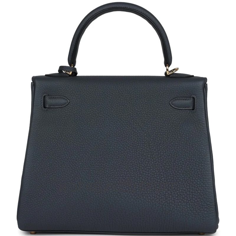 Hermès Kelly Retourne 25 Gris Misty Togo Permabrass HW