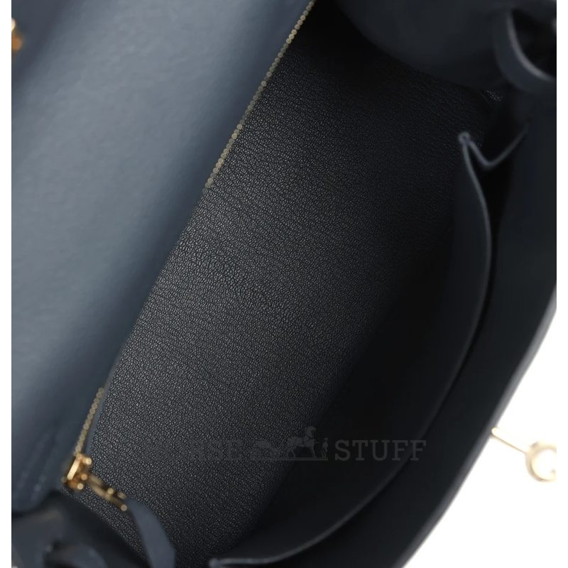 Hermès Kelly Retourne 25 Gris Misty Togo Permabrass HW