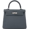 Hermès Kelly Retourne 25 Gris Misty Togo PHW