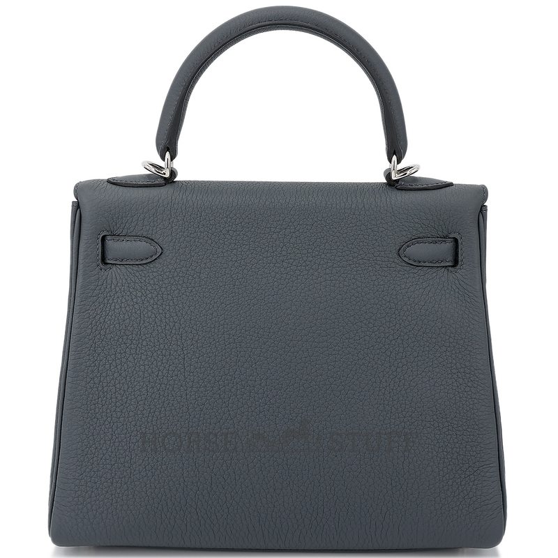 Hermès Kelly Retourne 25 Gris Misty Togo PHW