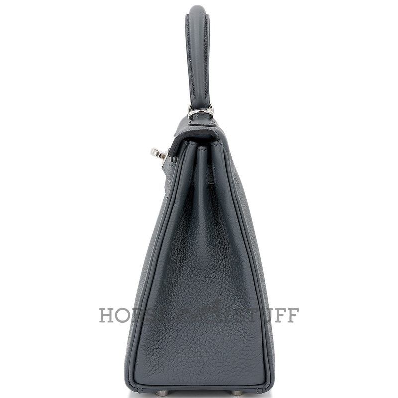 Hermès Kelly Retourne 25 Gris Misty Togo PHW