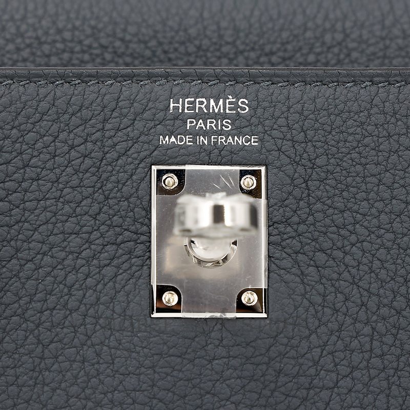 Hermès Kelly Retourne 25 Gris Misty Togo PHW