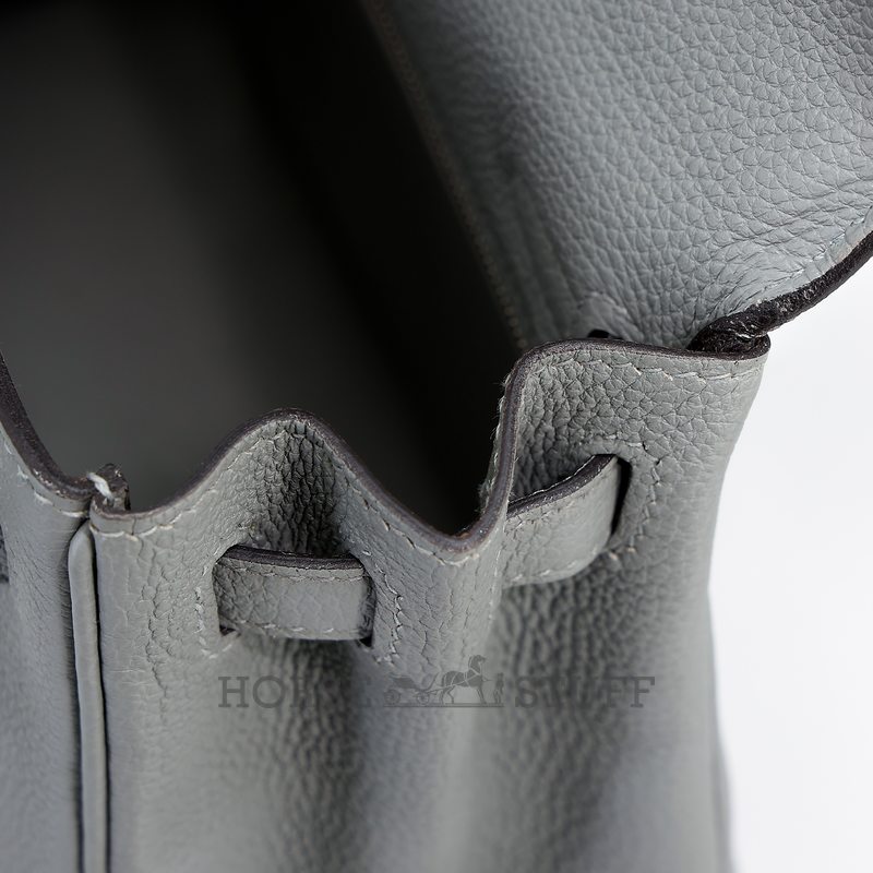 Hermès Kelly Retourne 25 Gris Mouette Togo PHW