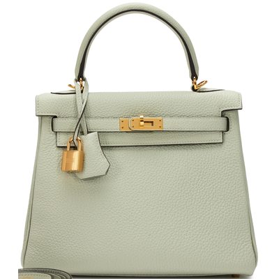 Hermès Kelly Retourne 25 Gris Neve Togo GHW