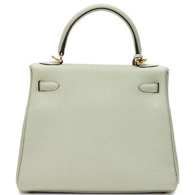 Hermès Kelly Retourne 25 Gris Neve Togo GHW
