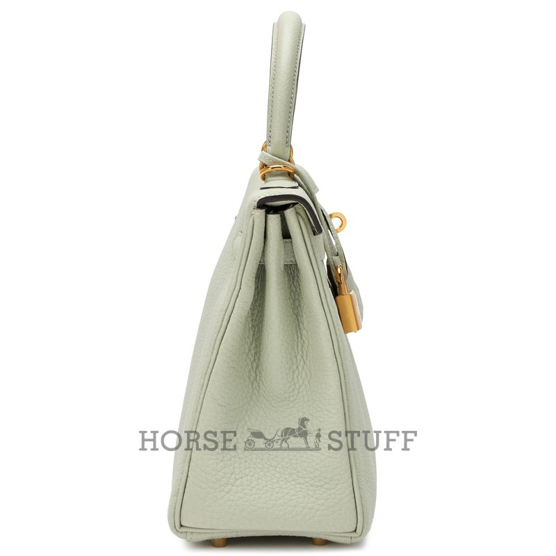 Hermès Kelly Retourne 25 Gris Neve Togo GHW