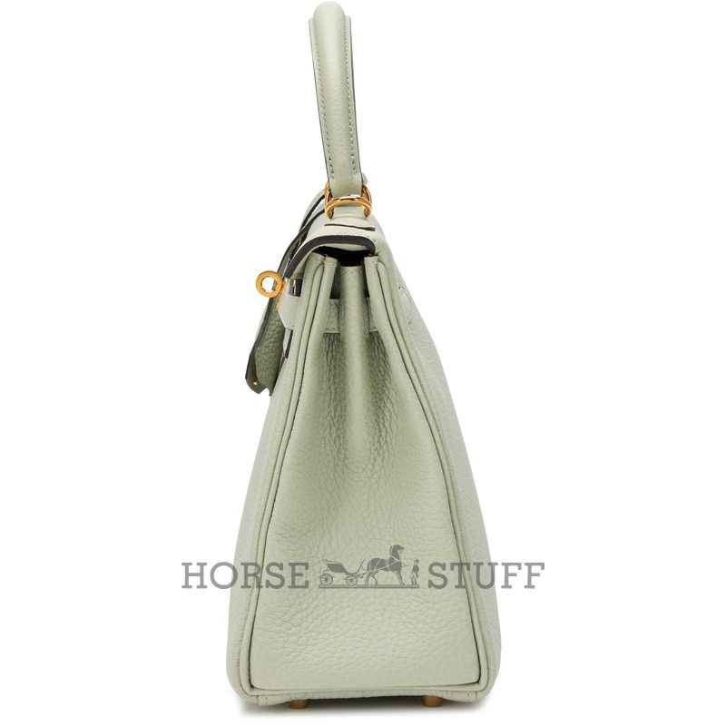 Hermès Kelly Retourne 25 Gris Neve Togo GHW