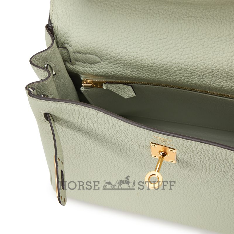 Hermès Kelly Retourne 25 Gris Neve Togo GHW