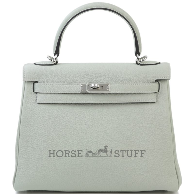 Hermès Kelly Retourne 25 Gris Neve Togo PHW