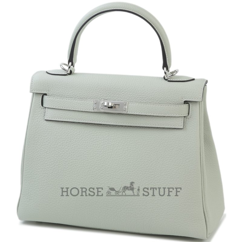 Hermès Kelly Retourne 25 Gris Neve Togo PHW