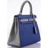 Hermès Kelly Retourne 25 Special Order HSS Blue Electrique / Gris Asphalt Togo PHW