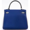 Hermès Kelly Retourne 25 Special Order HSS Blue Electrique / Gris Asphalt Togo PHW