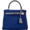 Hermès Kelly Retourne 25 Special Order HSS Blue Electrique / Gris Asphalt Togo PHW