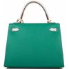 Hermès Kelly Sellier 25 Special Order HSS Vert Vertigo / Gris Perle Chèvre GHW