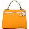 Hermès Kelly Sellier 25 Special Order HSS Jaune d'Or / Craie Epsom BGHW