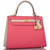 Hermès Kelly Sellier 25 Special Order HSS Rose Azalee / Craie Epsom BGHW