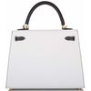 Hermès Kelly Sellier 25 Special Order HSS White / Black Epsom BGHW