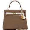 Hermès Kelly Retourne 25 Special Order HSS Etoupe / Craie Togo GHW