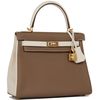 Hermès Kelly Retourne 25 Special Order HSS Etoupe / Craie Togo GHW