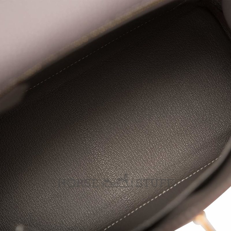 Hermès Kelly Retourne 25 Special Order HSS Etain / Craie Togo BGHW