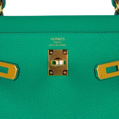 Hermès Kelly Retourne 25 Menthe Togo GHW