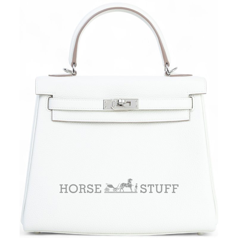 Hermès Kelly Retourne 25 Mushroom Togo PHW