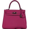Hermès Kelly Retourne 25 Rose Pourpre Togo PHW