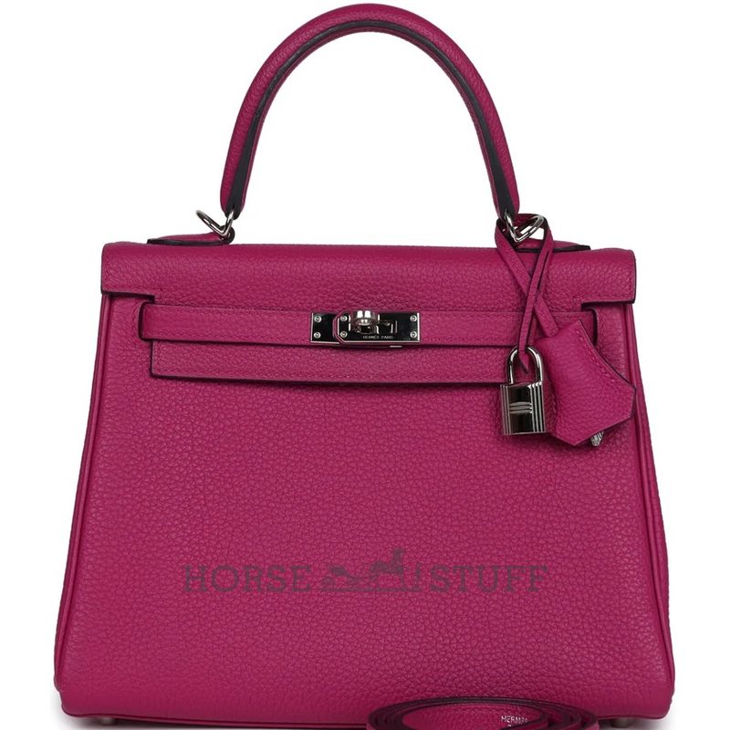 Hermès Kelly Retourne 25 Rose Pourpre Togo PHW