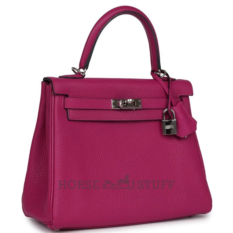 Hermès Kelly Retourne 25 Rose Pourpre Togo PHW