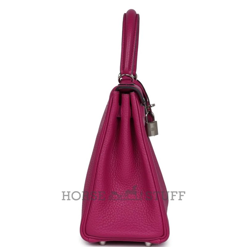 Hermès Kelly Retourne 25 Rose Pourpre Togo PHW