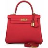 Hermès Kelly Retourne 25 Rouge Casaque Togo GHW