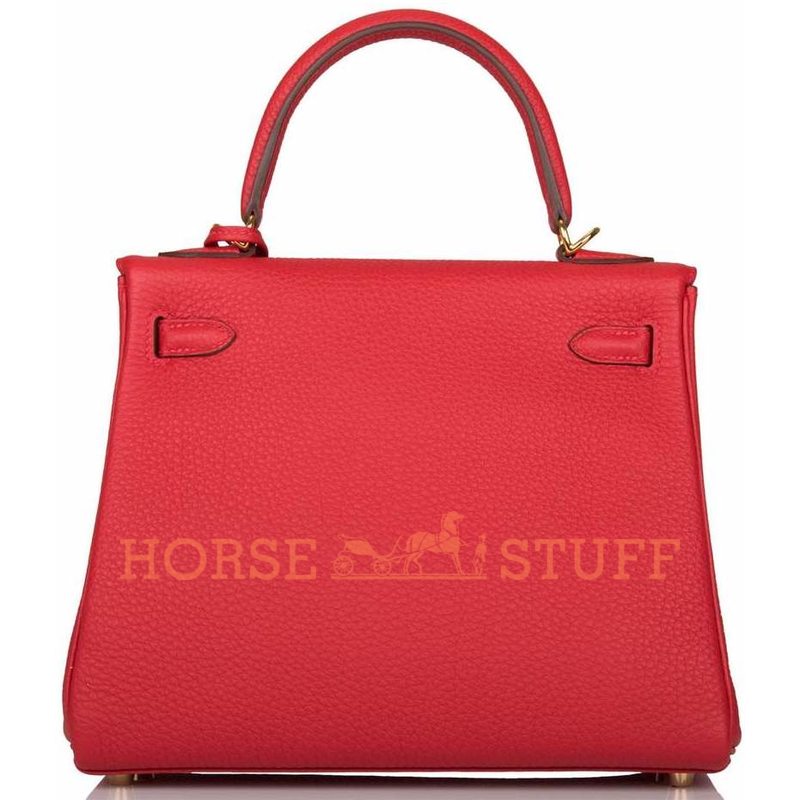 Hermès Kelly Retourne 25 Rouge Casaque Togo GHW