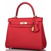 Hermès Kelly Retourne 25 Rouge Casaque Togo GHW