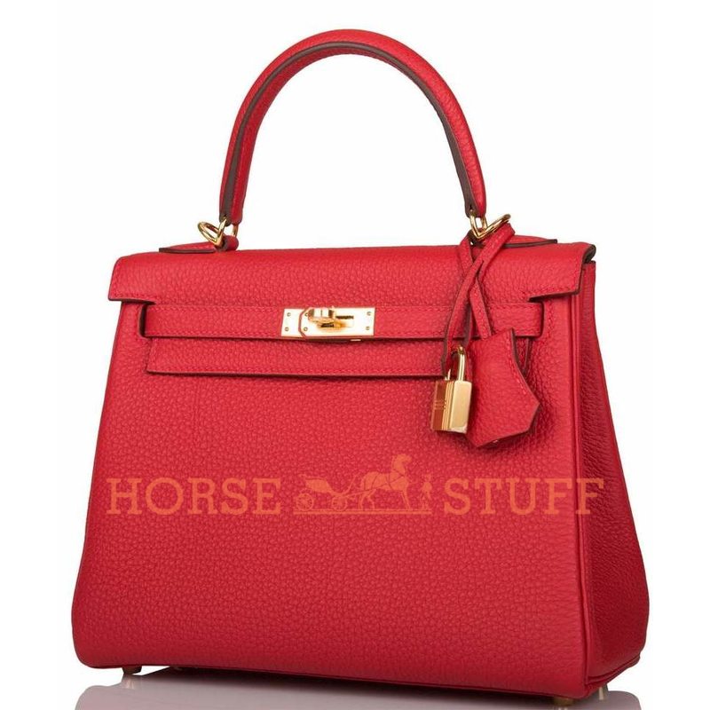 Hermès Kelly Retourne 25 Rouge Casaque Togo GHW