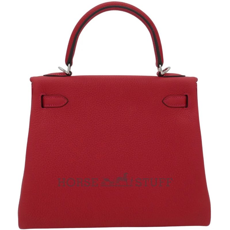 Hermès Kelly Retourne 25 Rouge Casaque Togo PHW