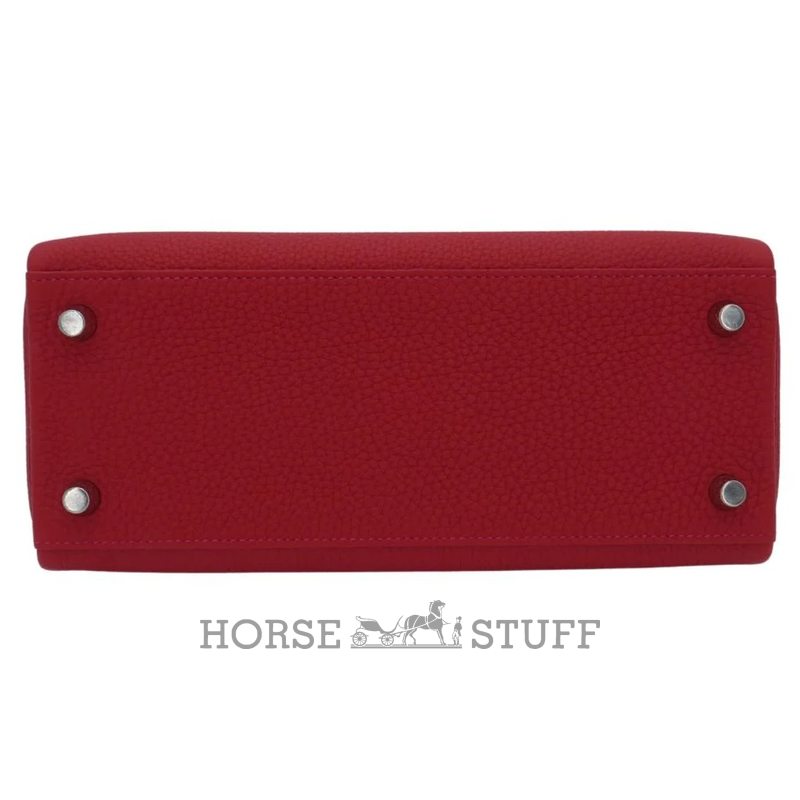 Hermès Kelly Retourne 25 Rouge Casaque Togo PHW