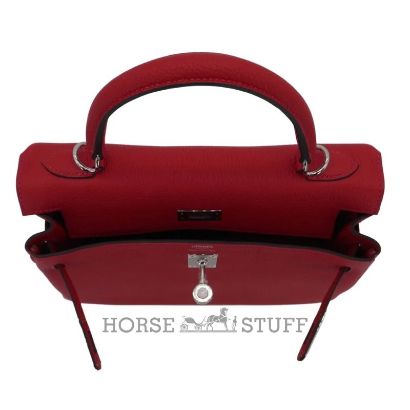 Hermès Kelly Retourne 25 Rouge Casaque Togo PHW