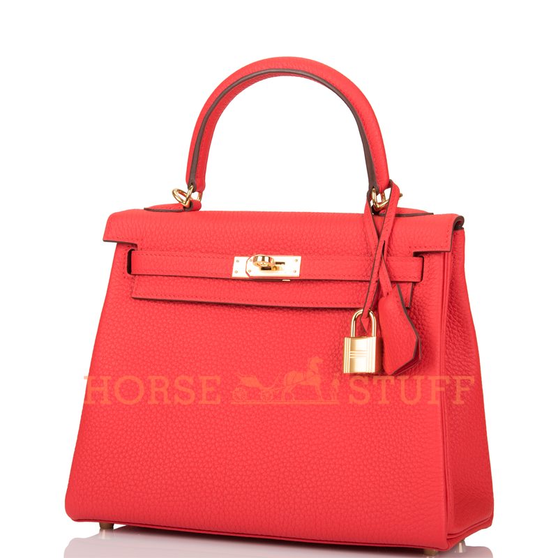 Hermès Kelly Retourne 25 Rouge de Coeur Togo GHW