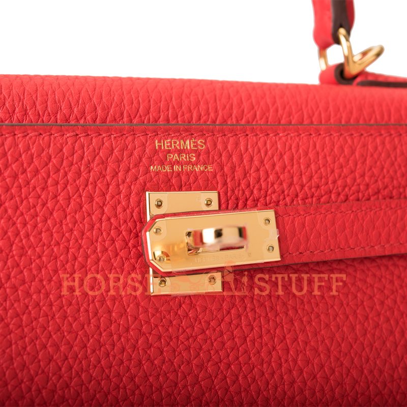 Hermès Kelly Retourne 25 Rouge de Coeur Togo GHW