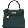 Hermès Kelly Retourne 25 Vert Cypress Togo GHW