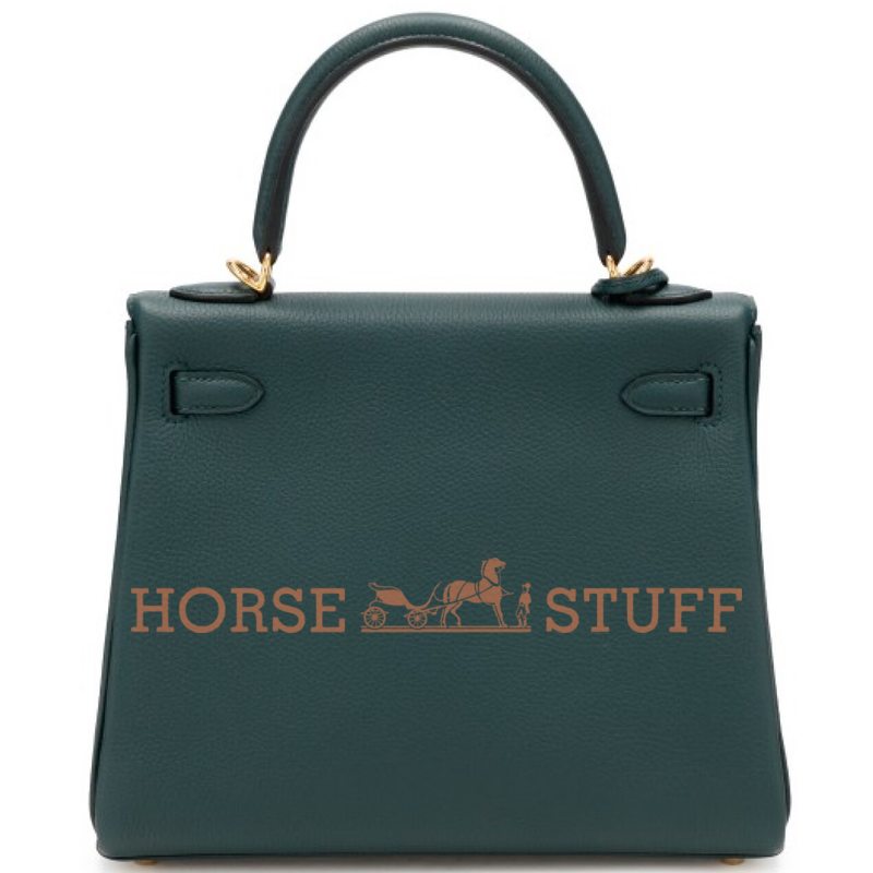 Hermès Kelly Retourne 25 Vert Cypress Togo GHW