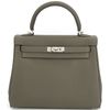 Hermès Kelly Retourne 25 Vert de Gris Togo PHW