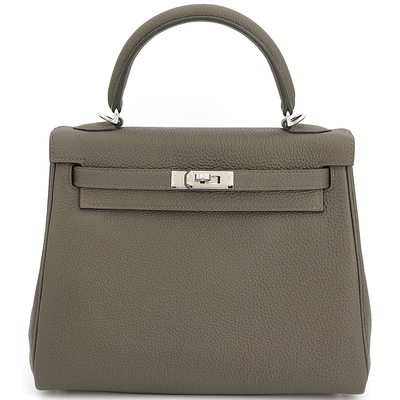 Hermès Kelly Retourne 25 Vert de Gris Togo PHW