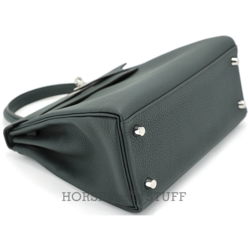 Hermès Kelly Retourne 25 Vert Mangrove Togo PHW